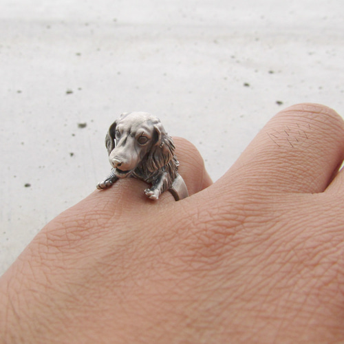 犬のミニチュアダックスフンドリング 指輪・リング アウトプット