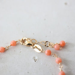 14KGF coral bracelet[kgf3997] 4枚目の画像