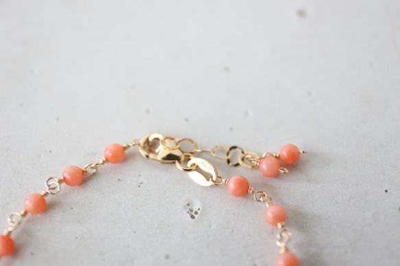 14KGF coral bracelet[kgf3997] 4枚目の画像