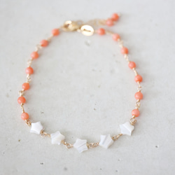 14KGF coral bracelet[kgf3997] 1枚目の画像