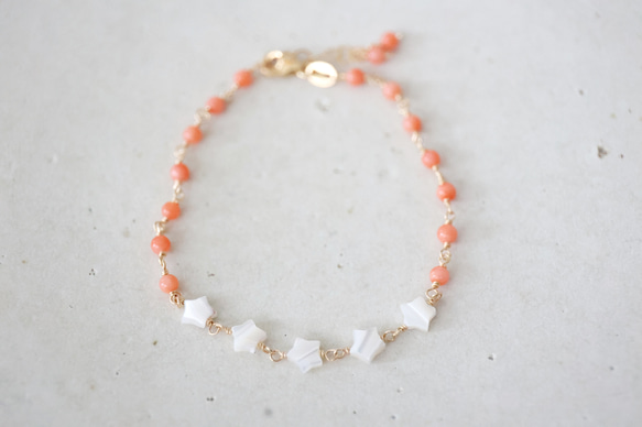 14KGF coral bracelet[kgf3997] 1枚目の画像