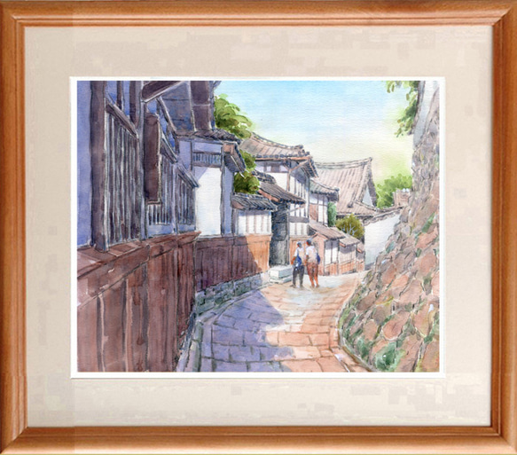 水彩画原画　武家屋敷・臼杵市　＃499 水彩画原画 武家屋敷・臼杵市 ＃499