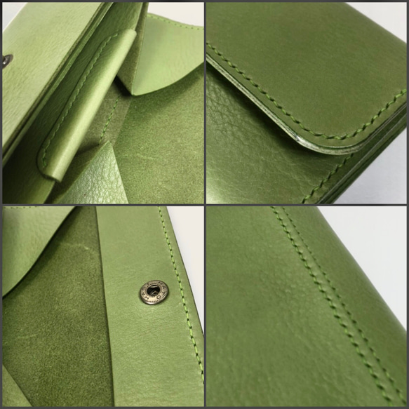 【人気モデルの新色追加】スリムギャルソンウォレット　姫路レザー(ピスタチオ) ちょうど良い お気軽にご相談下さい
