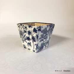 磁器製　植木鉢カバー(中)　フランスの伝統的なデザイン風　ジュイジャングル　プランツカバー　　中サイズ 12枚目の画像