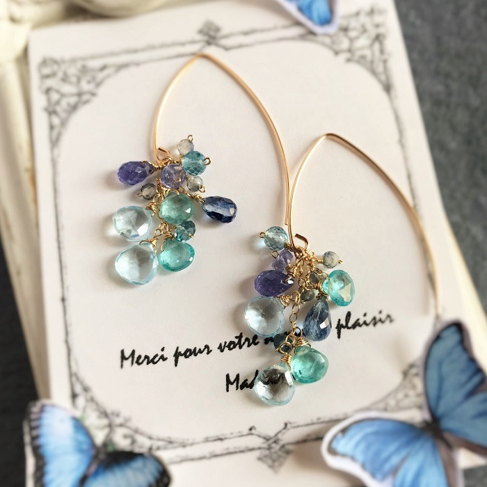 〈14kgf〉シチリアの海のロングピアス