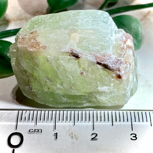 レインボー【心の安寧】エメラルドグリーン カルサイト 原石 ラフ