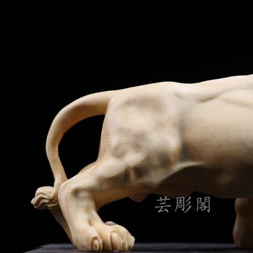 極上品 百獸之王 ライオン 彫刻工芸品 置物 彫刻 芸彫閣 通販