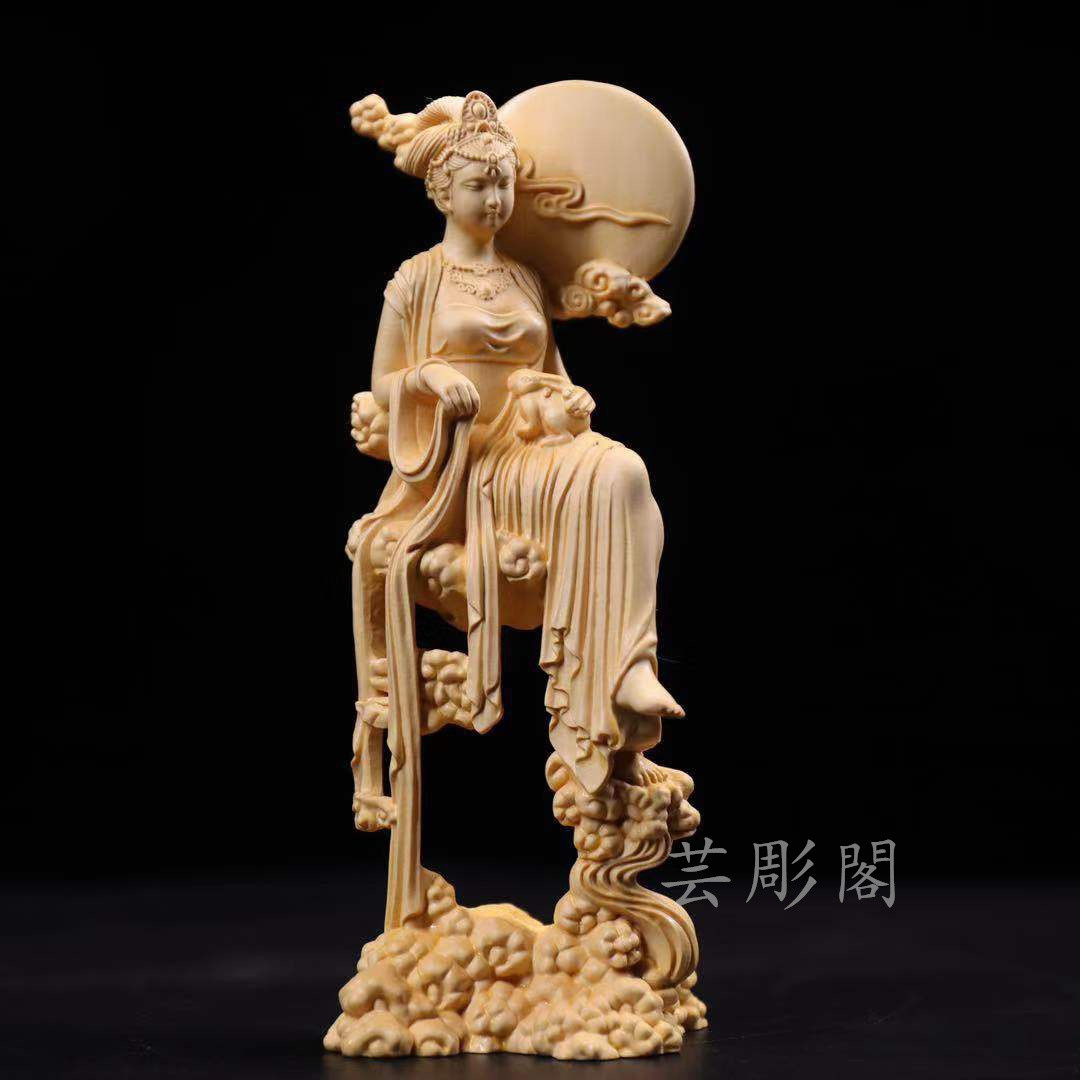 2920 古美術品　細密彫刻女性像　置物　細密細工　骨董 中国古美術・古い純銅の印鉴・細密彫・案頭・置物・文房具・古