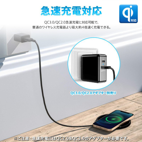 ワイヤレス充電器 置くだけ充電器 急速充電器　iPhone対応⭐︎ ワイヤレス充電器 無線充電器 急速充電 iPhone充電器 無線 置く