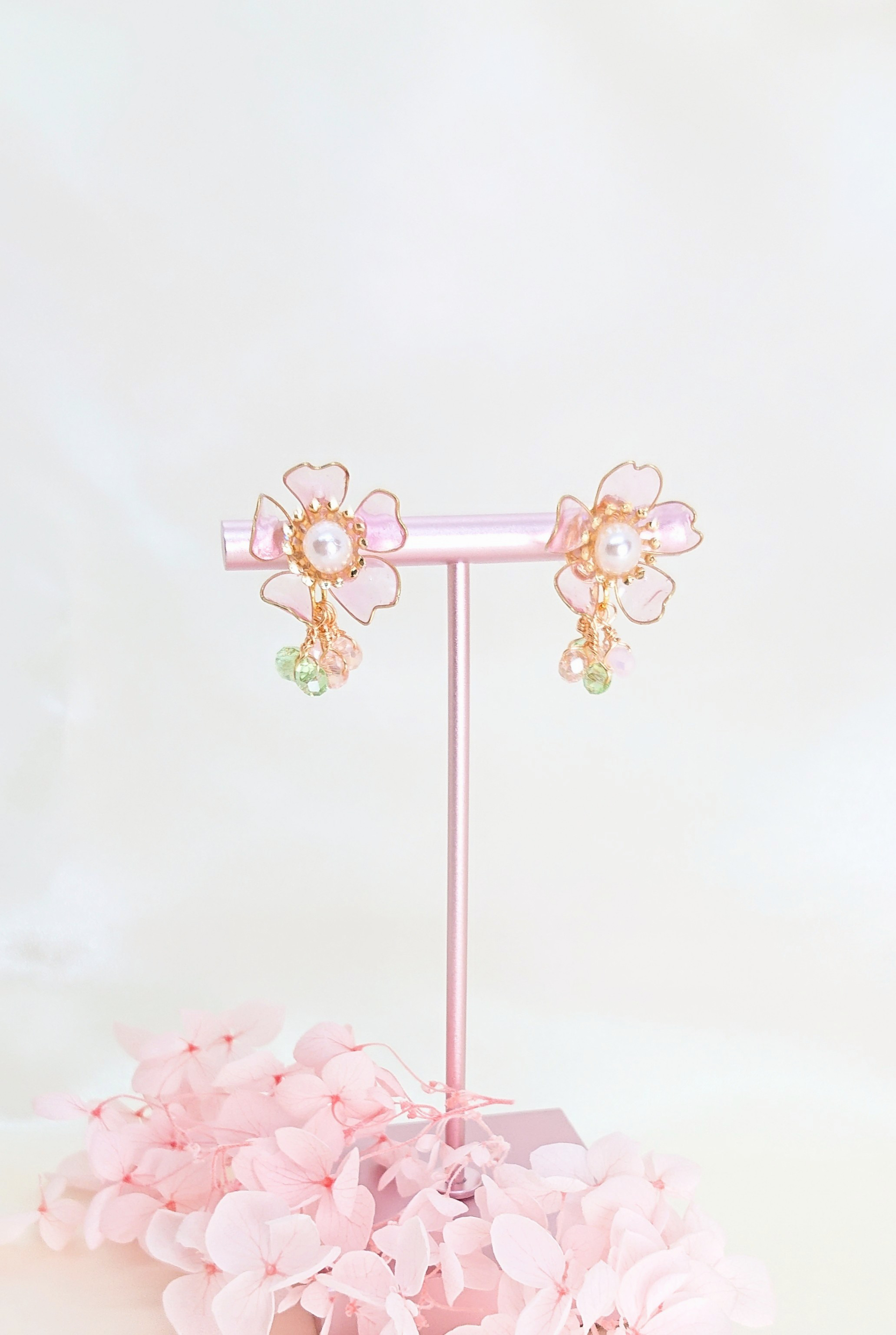 再販まつり✨嬉しい オマケ 付き✨人気  桜 うる艶 桜ピアス 桜イヤリング ピンク 上品 キレイめ 透明感 花