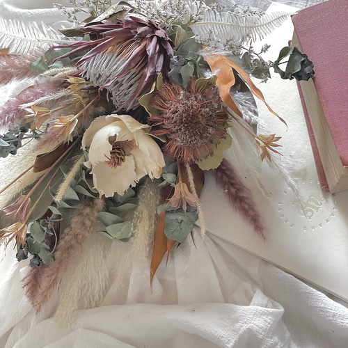 ブーケ　プロテア　キングプロテア　バンクシア　ワイルドフラワー　ブートニア ブーケプロテアキングプロテアバンクシアワイルドフラワーブートニア