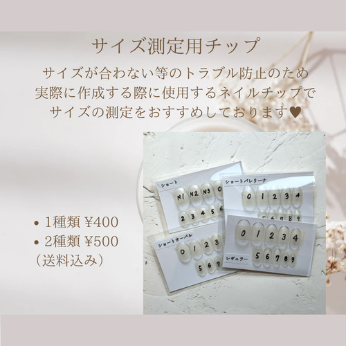 クリアサンプルチップ/サイズ確認用チップ ネイルチップ（つけ爪 