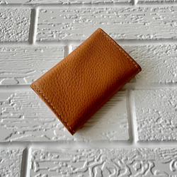 ちょいスリムなミニ財布 ✨オイルレザー　こんがりブラウン　キャメル 17枚目の画像
