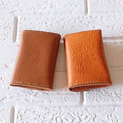 ちょいスリムなミニ財布 ✨オイルレザー　こんがりブラウン　キャメル 6枚目の画像