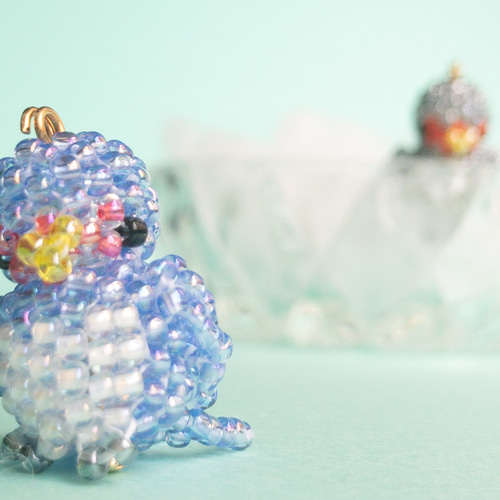 ツバメのビーズステッチストラップ 携帯ストラップ うさのひみつきち