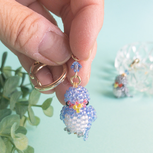 ツバメのビーズステッチストラップ 携帯ストラップ うさのひみつきち