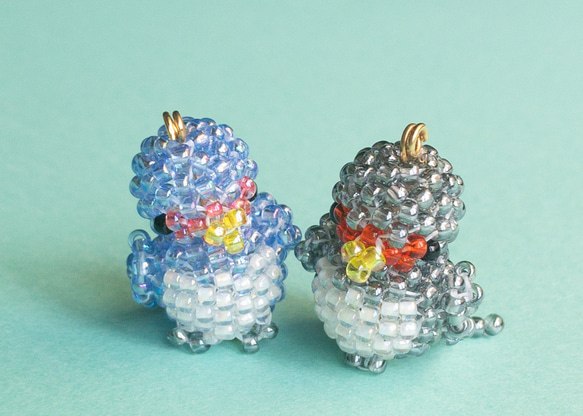 ツバメのビーズステッチストラップ 携帯ストラップ うさのひみつきち