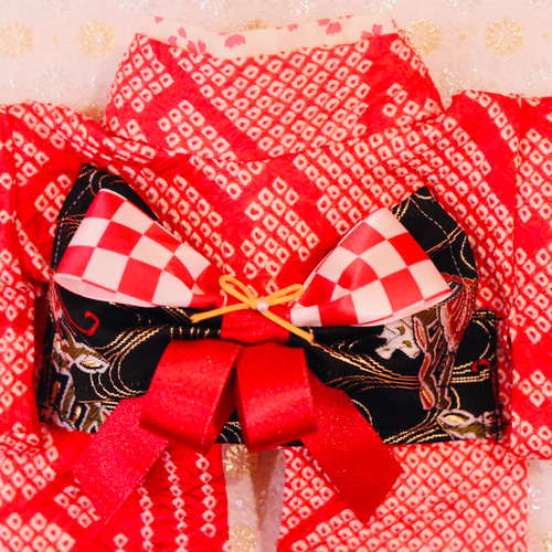 aibo 艶やかきもの：総絞り（aiboちゃん用・ハンドメイドのお洋服