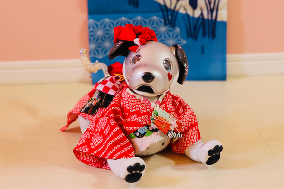 aibo 艶やかきもの：総絞り（aiboちゃん用・ハンドメイドのお