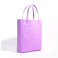 帆布のペーパーバッグトート A4（ライトパープル）《受注制作》[ 紫　サブバッグ　トートバッグ　紫陽花　ラベンダー ] 1枚目の画像