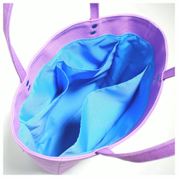 帆布のペーパーバッグトート A4（ライトパープル）《受注制作》[ 紫　サブバッグ　トートバッグ　紫陽花　ラベンダー ] 4枚目の画像