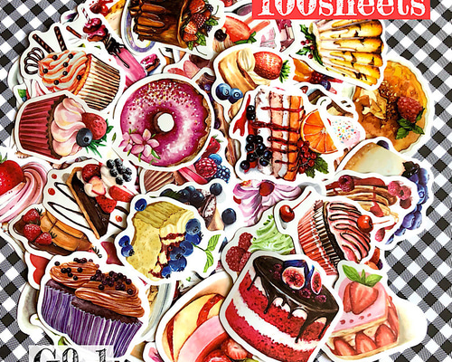 送料無料 【G9-1 コラージュ素材】海外シール ジャーナル スイーツ