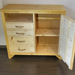 チーク総無垢 真鍮鍵箪笥N 収納家具 鍵付きタンス 箪笥 道具箱