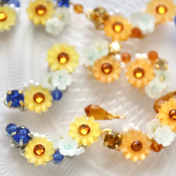 向日葵の花束ネックレス（サファイアカラークリスタルガラス） 8枚目の画像