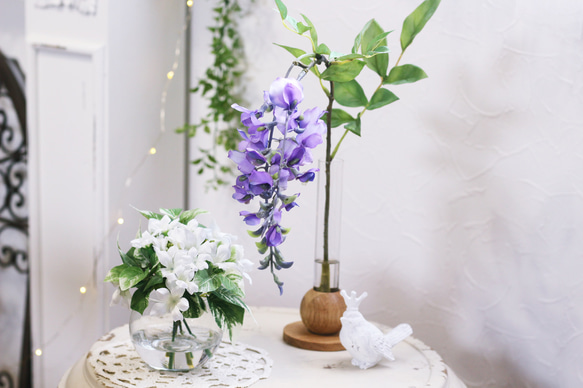 藤の一輪挿し 水替え不要!!ガラス器アレンジ アートフラワー SEASON