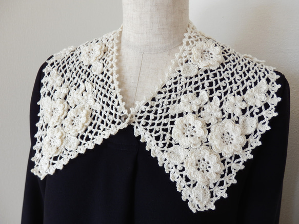 かぎ針編み ラミークロッシェレースのつけ襟 『花のワルツ』 その他