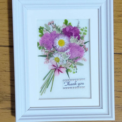 ピンクのガーベラ 押し花額~母の日にも~ リース 真蓮花工房 通販