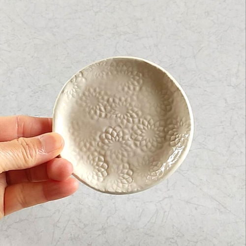 大小4点セット》陶の豆皿【切子風のオリエンタルデザイン】 薬味皿・豆