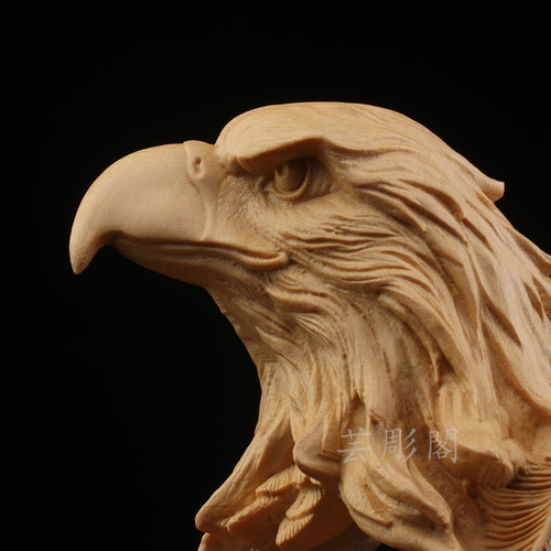 極上品 鷹 置物 精密細工 彫刻工芸品 彫刻 芸彫閣 通販 13868271