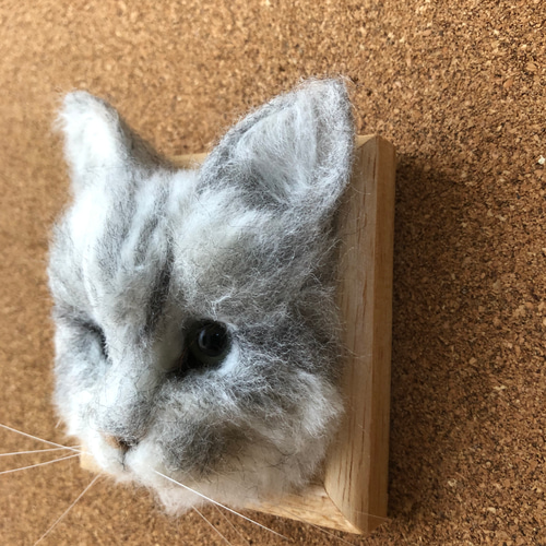 羊毛フェルト猫　グレー長毛 tsugumi 様で開催されている『猫博』 お陰様で完売となりました