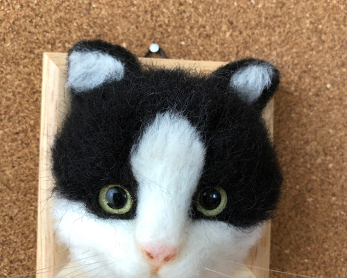 羊毛フェルト 猫 はちわれ猫さん フレーム猫 羊毛フェルト にじ 羊毛フェルト 猫 はちわれ猫さん フレーム猫 羊毛フェルト にじ