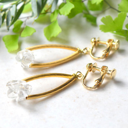 最小清潔石英耳環 水晶耳環 可替換鈦耳環 免費送貨 免費包裝 第3張的照片