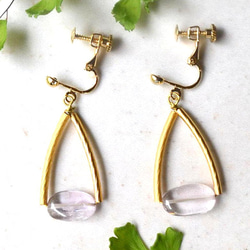 最小清潔石英耳環 水晶耳環 可替換鈦耳環 免費送貨 免費包裝 第5張的照片