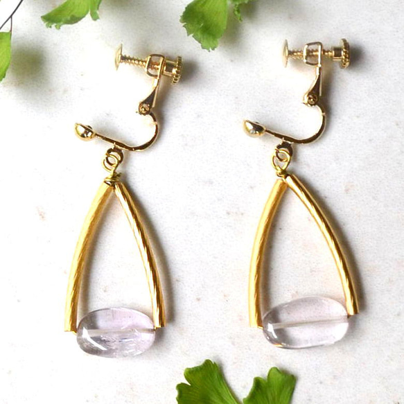 最小清潔石英耳環 水晶耳環 可替換鈦耳環 免費送貨 免費包裝 第5張的照片