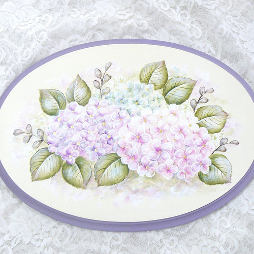 トールペイント❤紫陽花のプレート（受注製作） その他インテリア雑貨