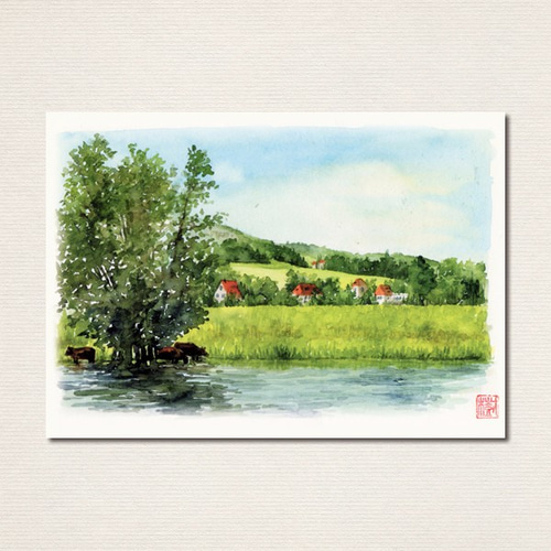 コリアグランドセール 2025 水彩画ポストカード10枚セット〈水辺の風景〉 ポストカード Le 絵画