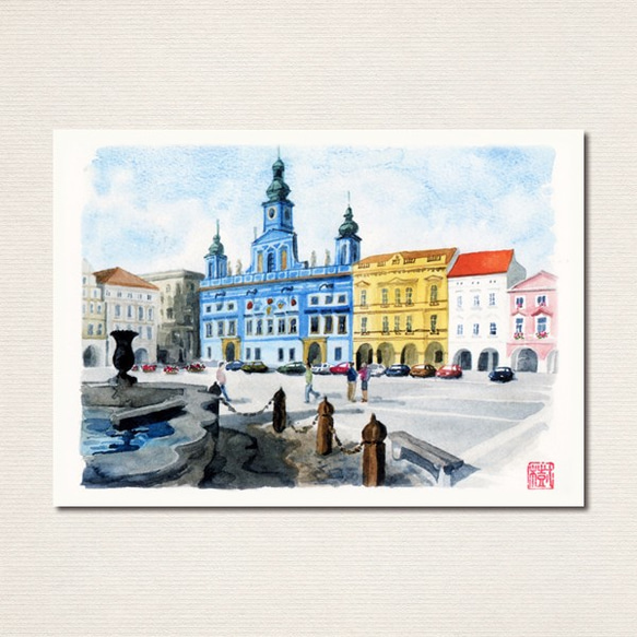 水彩画ポストカード10枚セット〈街の風景2〉 10枚目の画像