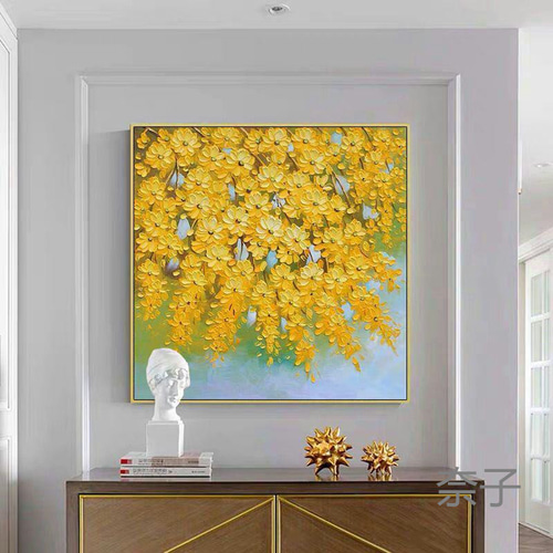 玄関の壁画をリビングに飾って、手描きの油絵を描いています。 玄関の壁画をリビングに飾って、手描きの油絵を描いています。