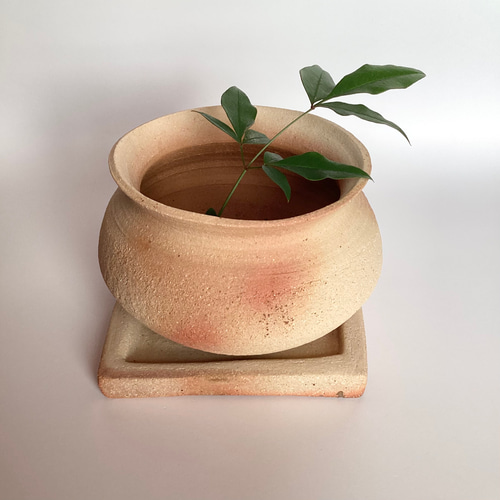 土器みたいな植木鉢 受け皿セット ＃002 その他インテリア雑貨