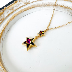 閃耀綠星施華洛世奇長項鍊 - 防過敏 第3張的照片