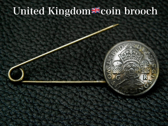 ＃B67 UK Coin Brooch 2枚目の画像