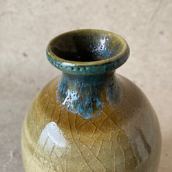 黄瀬戸 とっくり型花瓶（花生け）027 4枚目の画像