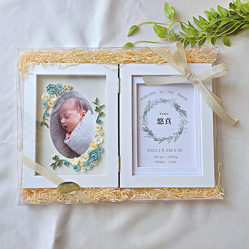 命名書】 命名 名入れ 名前入り 写真立て ベビーフォトフレーム
