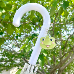 【本革】☆.｡.:*・幸せを呼ぶ☆.｡.:*・可愛いカエルのアンブレラマーカー  傘タグ チャーム 4枚目の画像