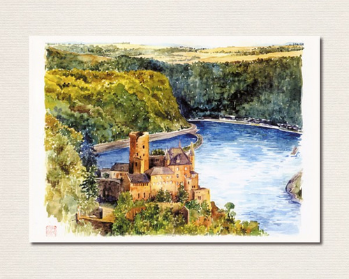 水彩画ポストカード5枚セット〈城の風景〉 ポストカード Le 水彩画ポストカード5枚セット〈城の風景〉 ポストカード Le