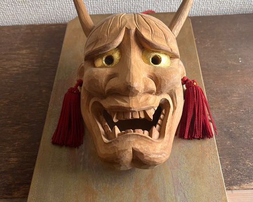 能面 木彫り (狐) （神楽面 天狐 - 博光の創作面 Hiromitsu's